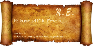 Mikustyák Ervin névjegykártya